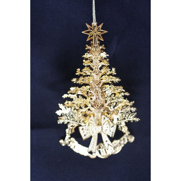 Danbury Mint 2019 Danbury Mint Gold-Plated Christmas Tree Ornament "Joyful Chris - Picture 1 of 4